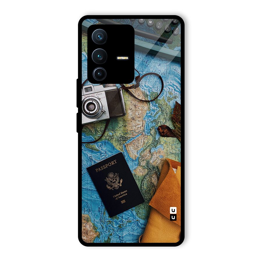 Travel Essentials Glass Back Case for Vivo V23 Pro