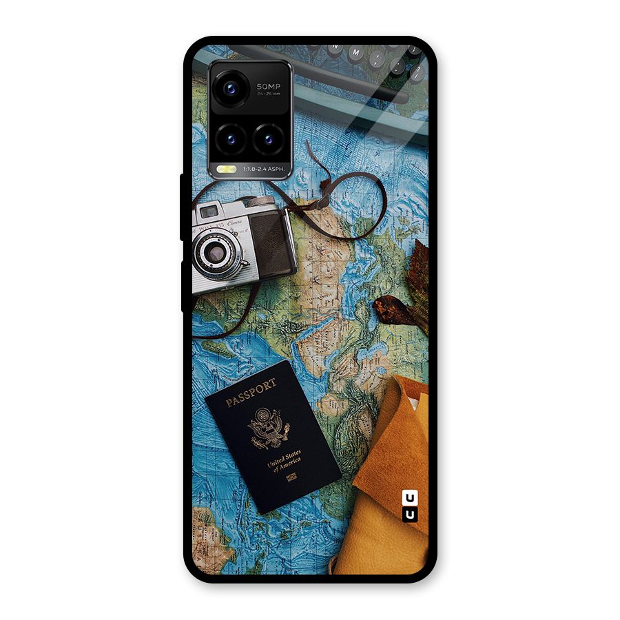 Travel Essentials Glass Back Case for Vivo Y21G