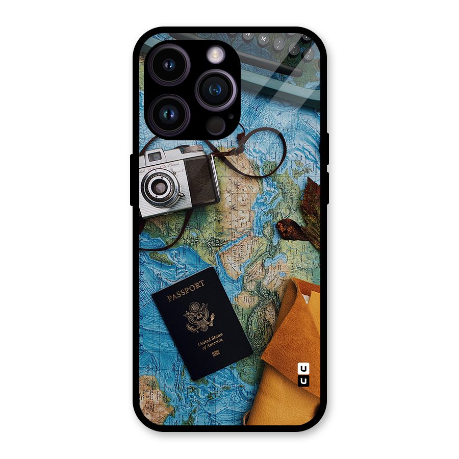 Travel Essentials Glass Back Case for iPhone 14 Pro Max