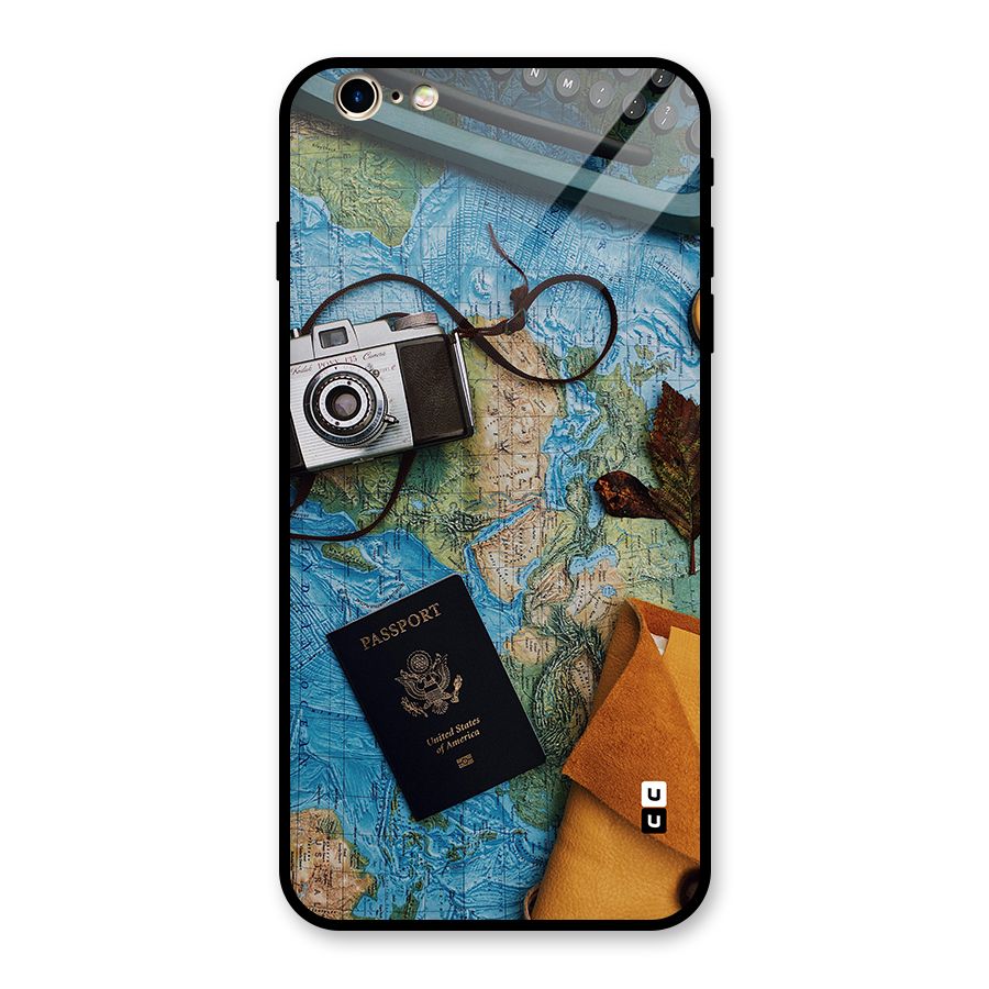 Travel Essentials Glass Back Case for iPhone 6 Plus 6S Plus