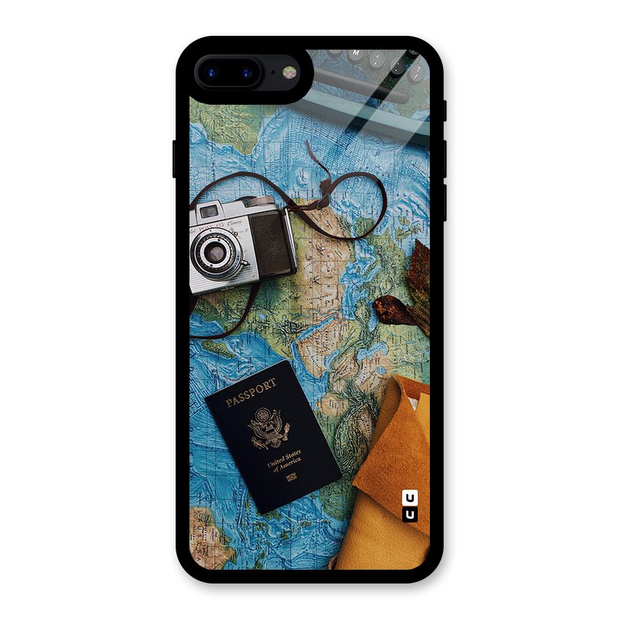 Travel Essentials Glass Back Case for iPhone 7 Plus