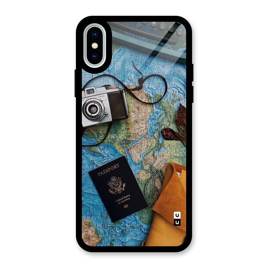 Travel Essentials Glass Back Case for iPhone XS