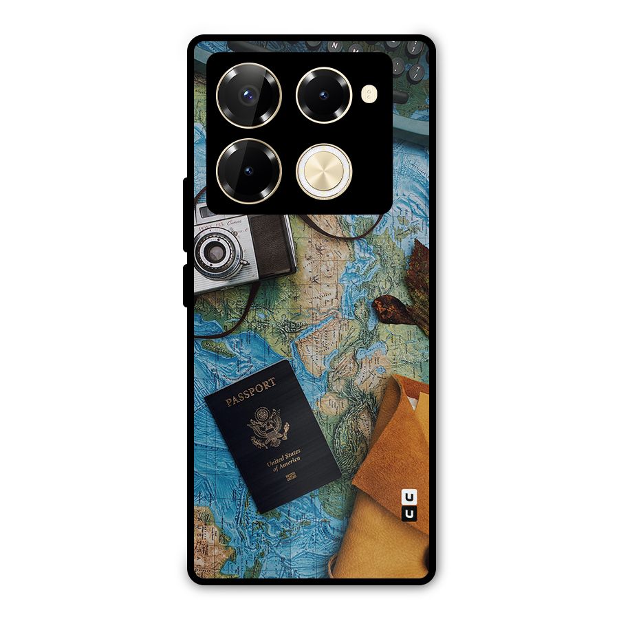 Travel Essentials Metal Back Case for Infinix Note 40 Pro Plus