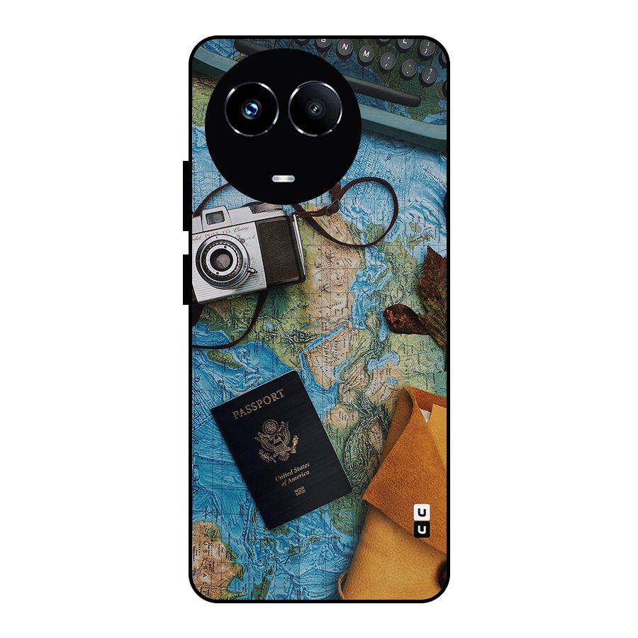 Travel Essentials Metal Back Case for Realme Narzo 60X