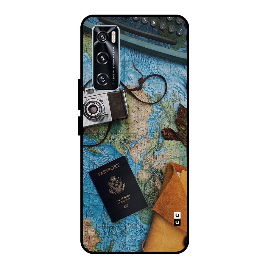 Travel Essentials Metal Back Case for Vivo V20 SE