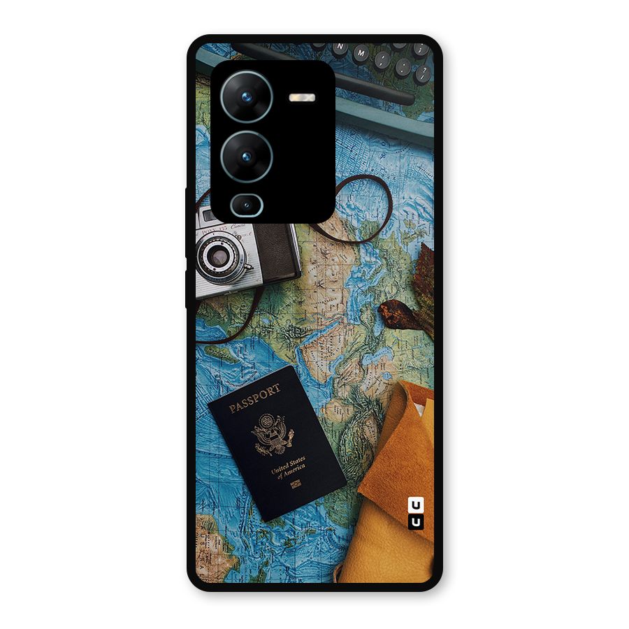 Travel Essentials Metal Back Case for Vivo V25 Pro