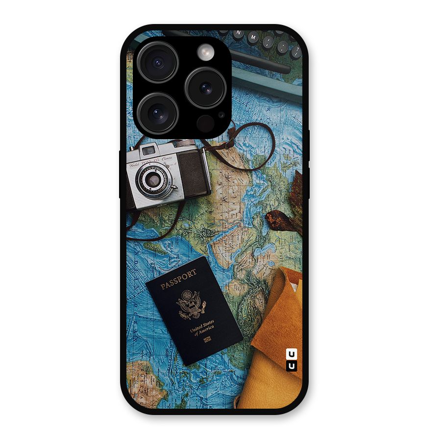 Travel Essentials Metal Back Case for iPhone 15 Pro