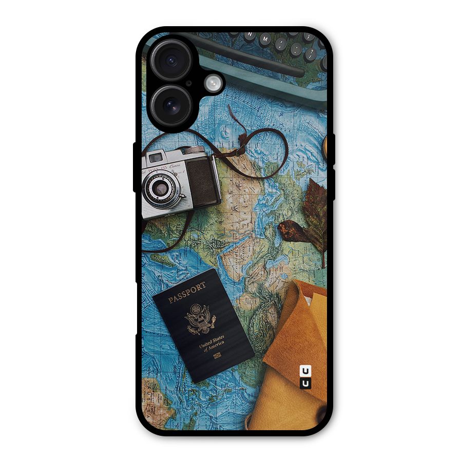 Travel Essentials Metal Back Case for iPhone 16 Plus