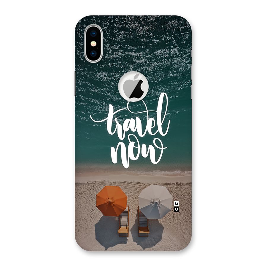 Travel Now Back Case for iPhone XS Logo Cut