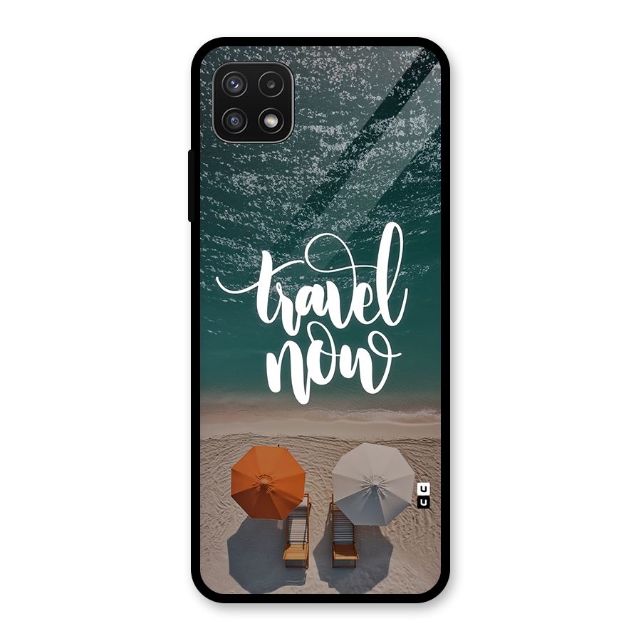Travel Now Glass Back Case for Galaxy A22 5G