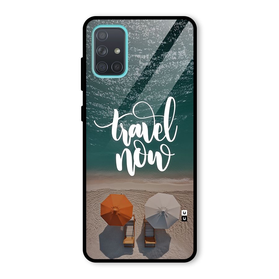 Travel Now Glass Back Case for Galaxy A71