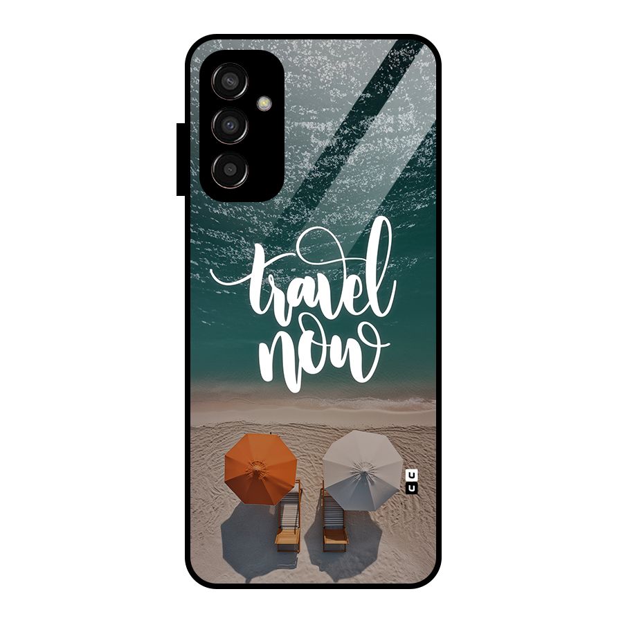 Travel Now Glass Back Case for Galaxy F13