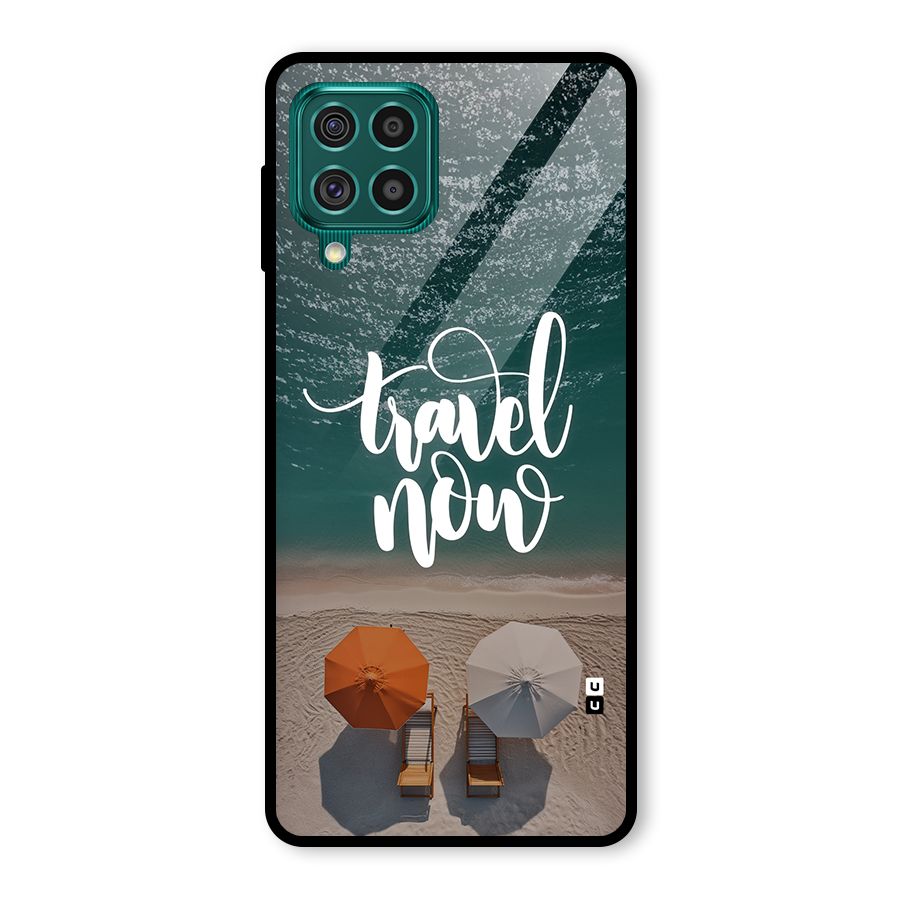 Travel Now Glass Back Case for Galaxy F62