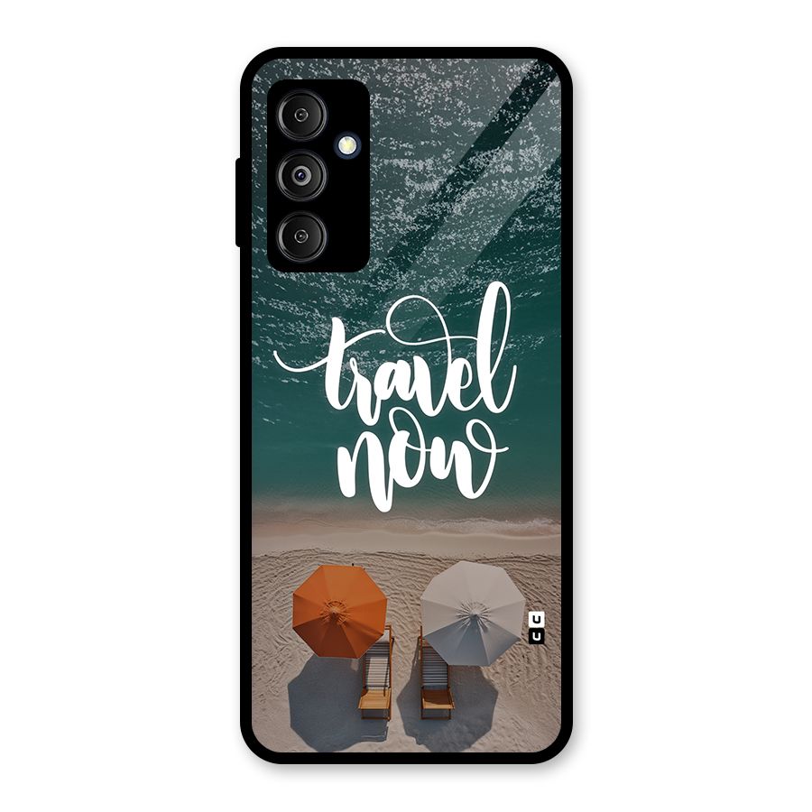 Travel Now Glass Back Case for Galaxy M14 5G