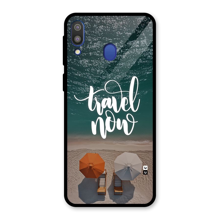 Travel Now Glass Back Case for Galaxy M20