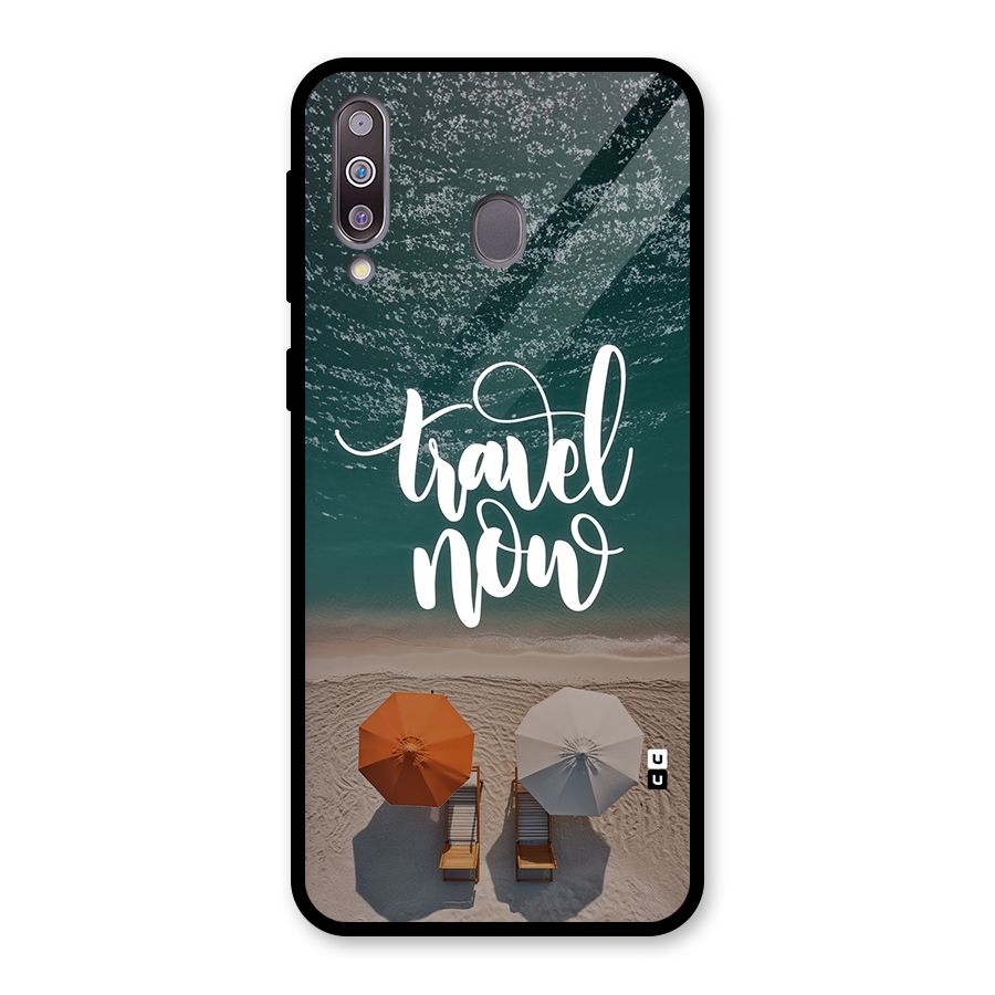 Travel Now Glass Back Case for Galaxy M30