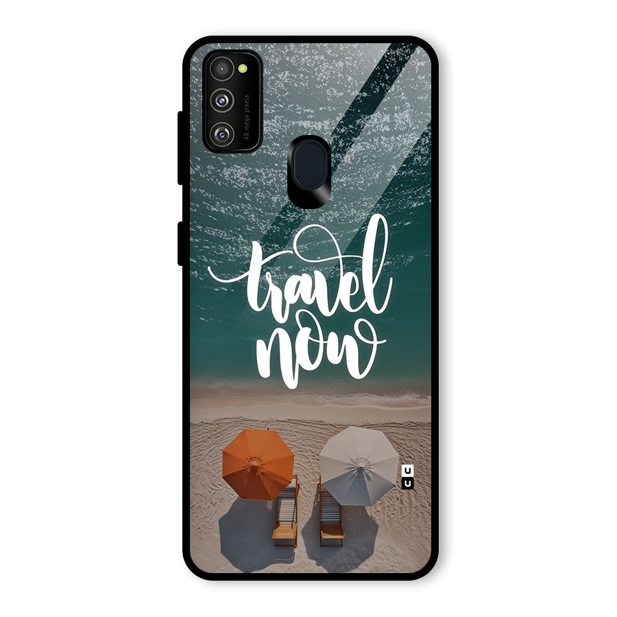Travel Now Glass Back Case for Galaxy M30s