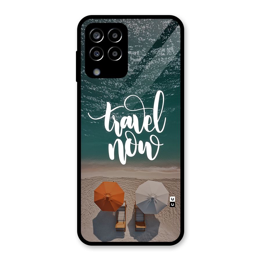 Travel Now Glass Back Case for Galaxy M33
