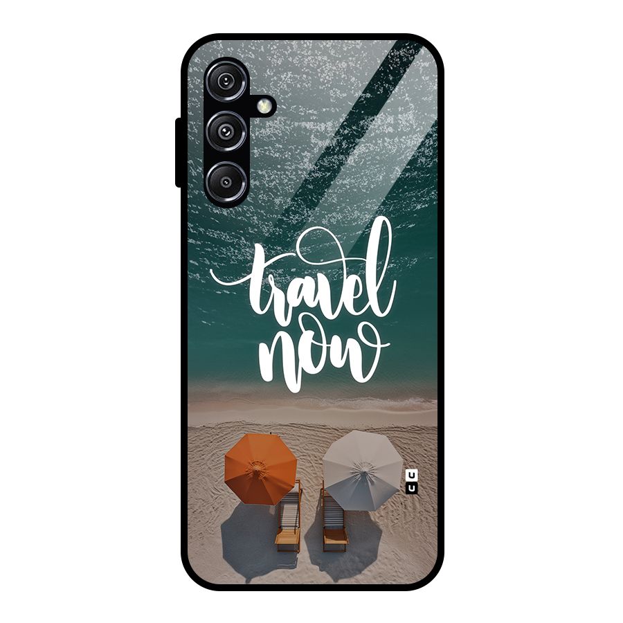 Travel Now Glass Back Case for Galaxy M34 5G