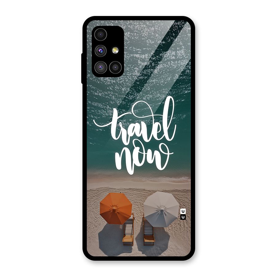 Travel Now Glass Back Case for Galaxy M51