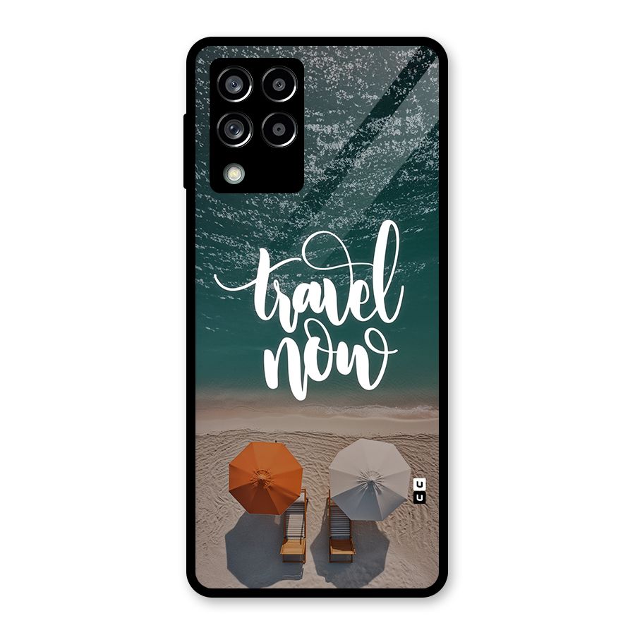 Travel Now Glass Back Case for Galaxy M53 5G