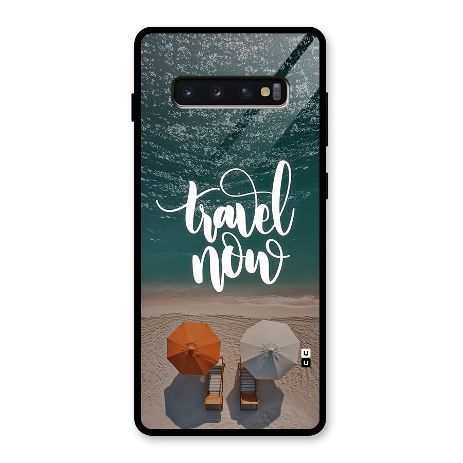 Travel Now Glass Back Case for Galaxy S10 Plus