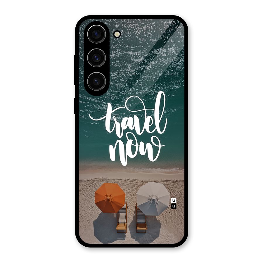 Travel Now Glass Back Case for Galaxy S23 Plus