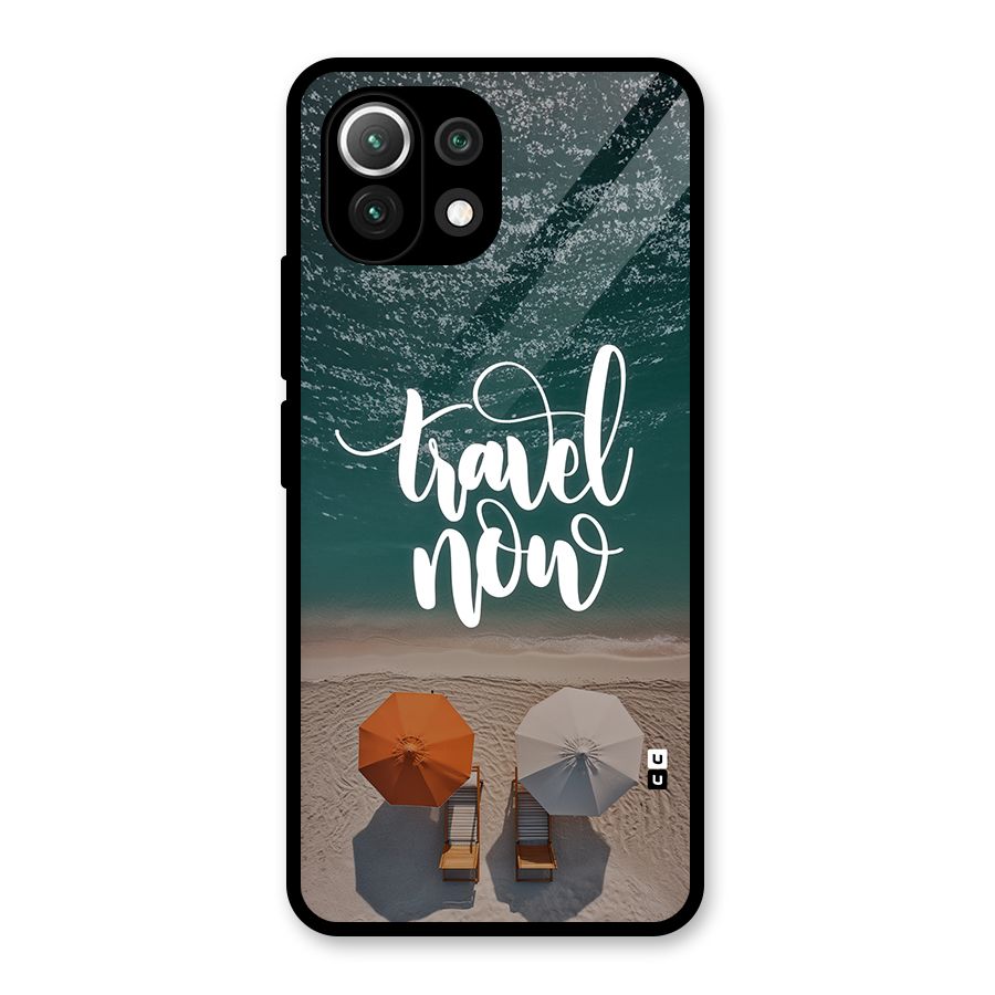 Travel Now Glass Back Case for Mi 11 Lite