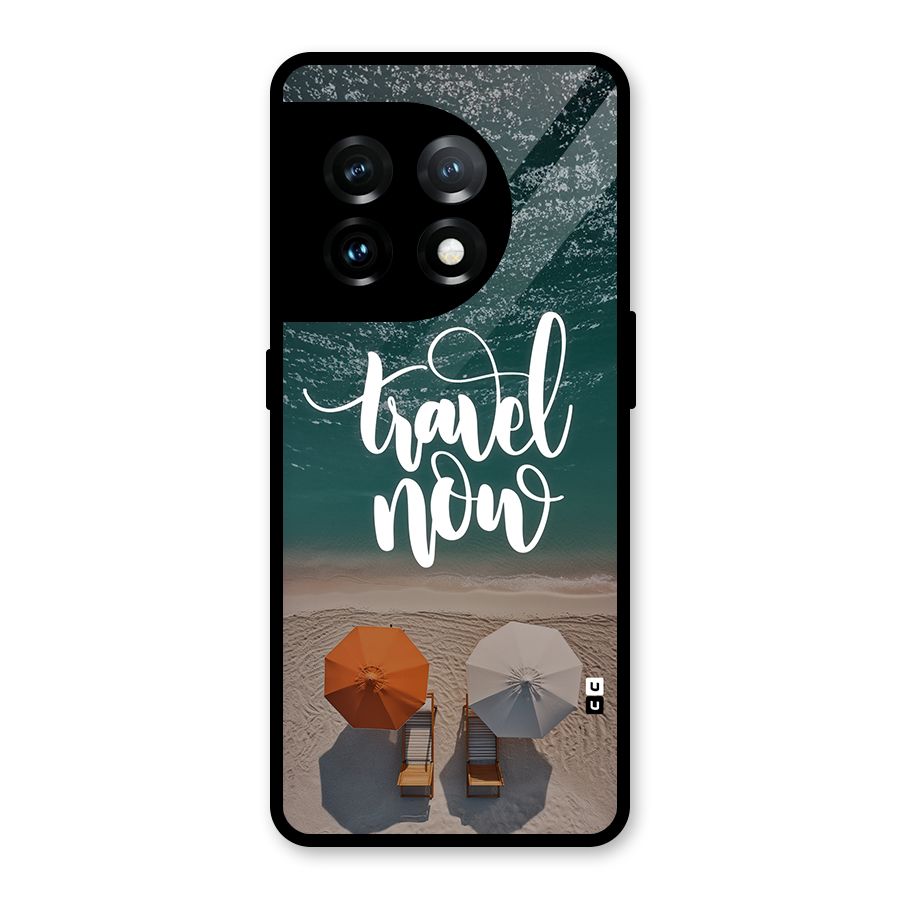 Travel Now Glass Back Case for OnePlus 11