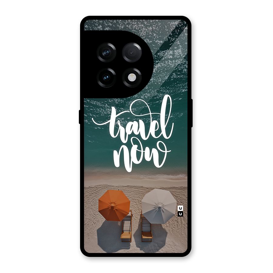 Travel Now Glass Back Case for OnePlus 11R