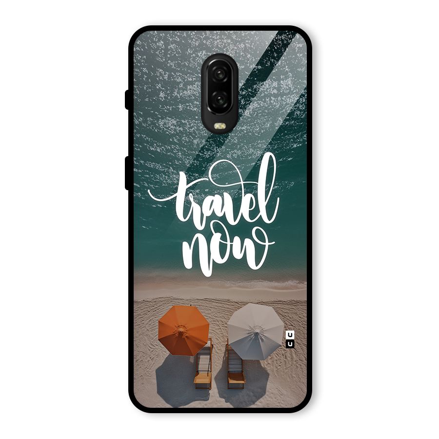 Travel Now Glass Back Case for OnePlus 6T