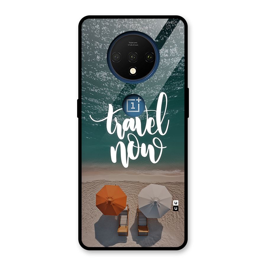 Travel Now Glass Back Case for OnePlus 7T