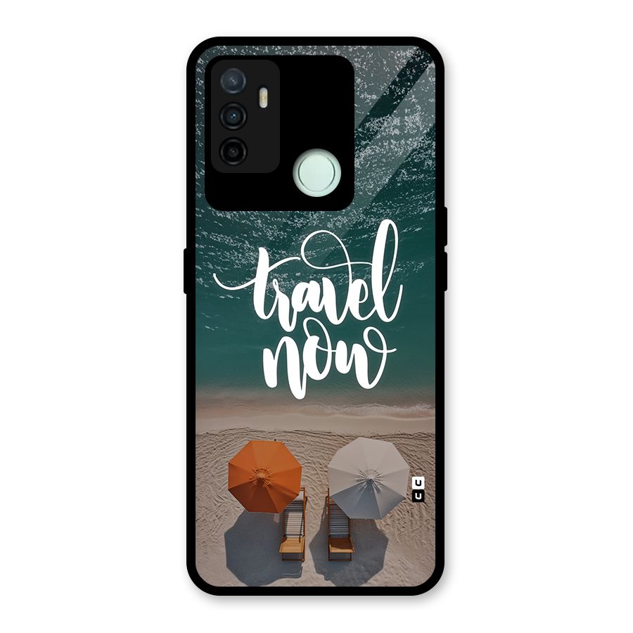 Travel Now Glass Back Case for Oppo A53