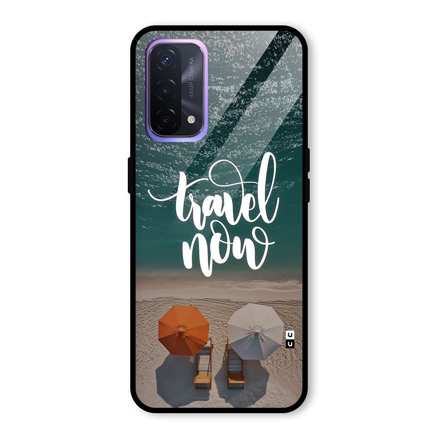 Travel Now Glass Back Case for Oppo A74 5G