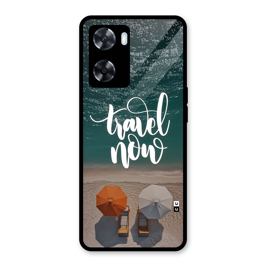Travel Now Glass Back Case for Oppo A77s