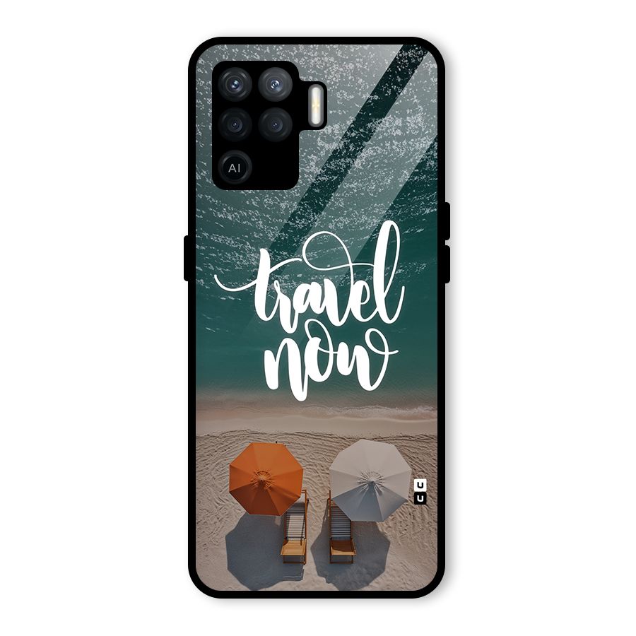 Travel Now Glass Back Case for Oppo F19 Pro