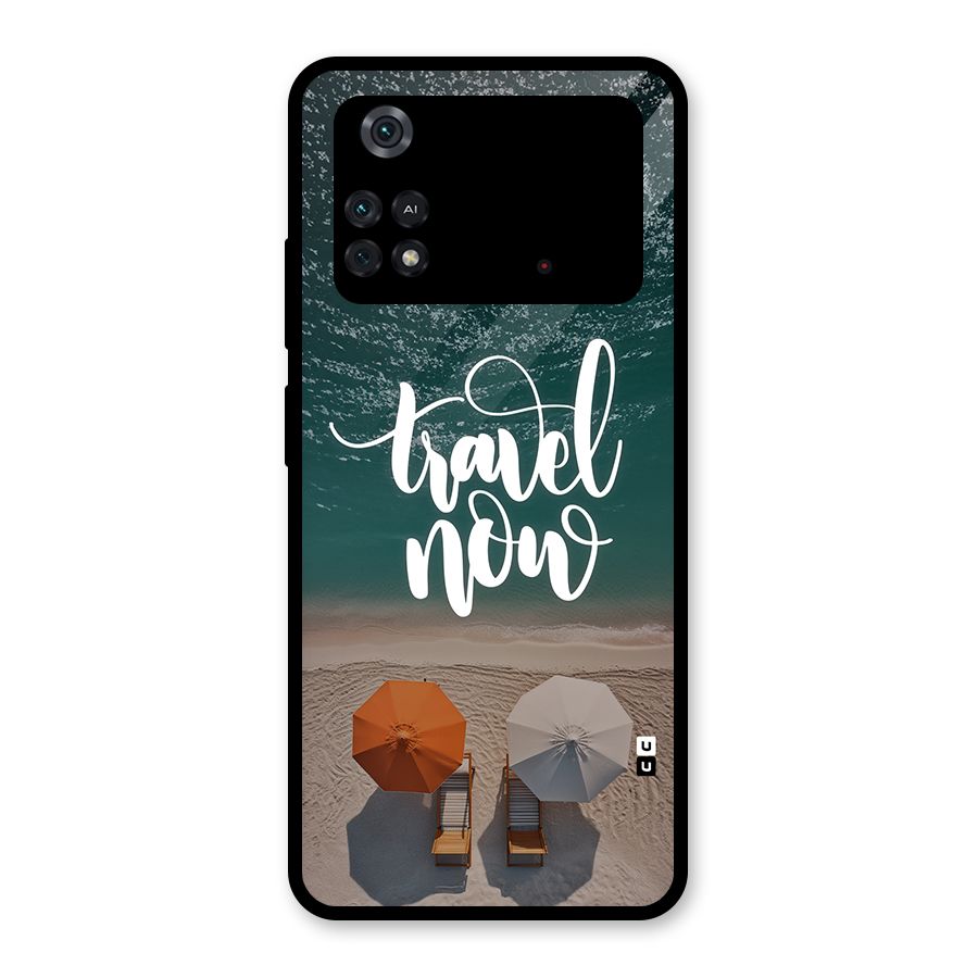 Travel Now Glass Back Case for Poco M4 Pro 4G