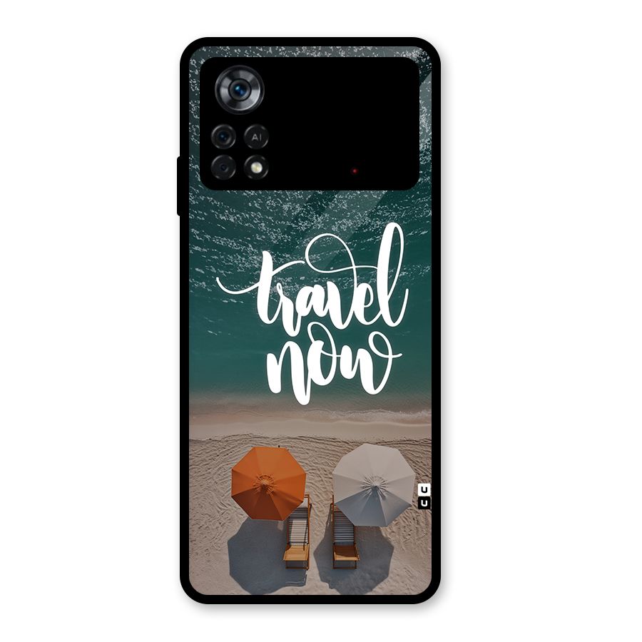 Travel Now Glass Back Case for Poco X4 Pro 5G