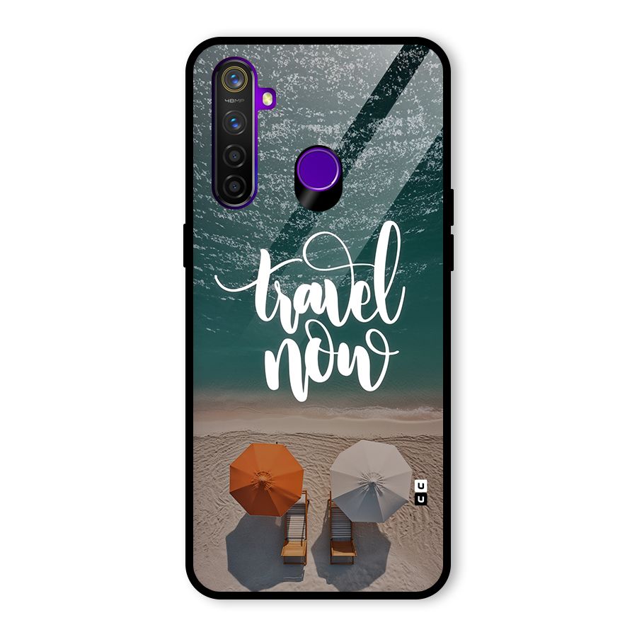 Travel Now Glass Back Case for Realme 5 Pro