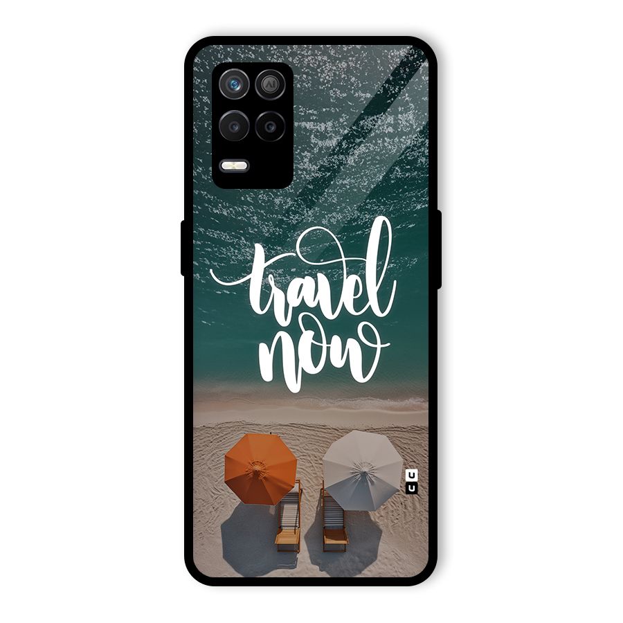 Travel Now Glass Back Case for Realme 8 5G