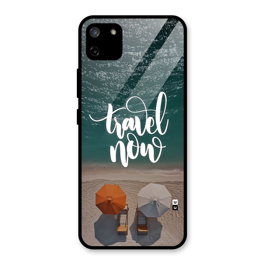 Travel Now Glass Back Case for Realme C11