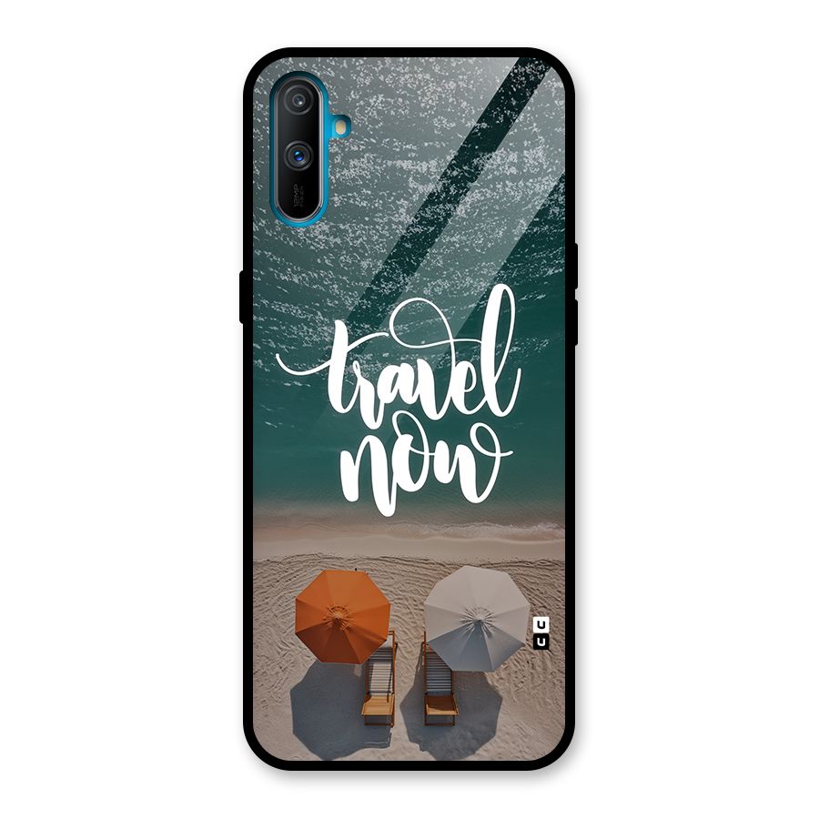 Travel Now Glass Back Case for Realme C3