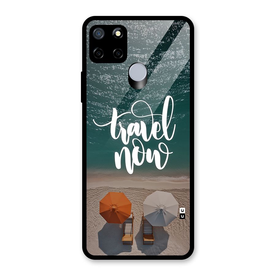 Travel Now Glass Back Case for Realme Narzo 30A