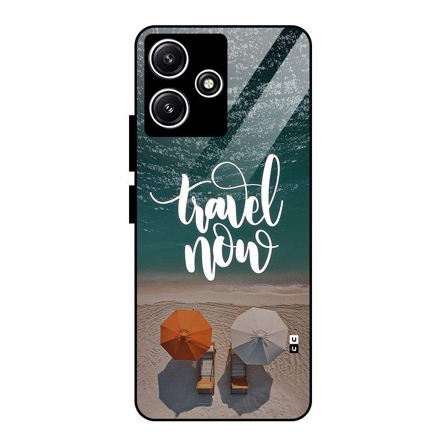 Travel Now Glass Back Case for Redmi 12 5G