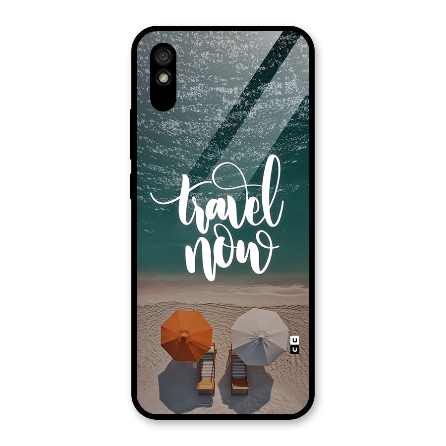 Travel Now Glass Back Case for Redmi 9A