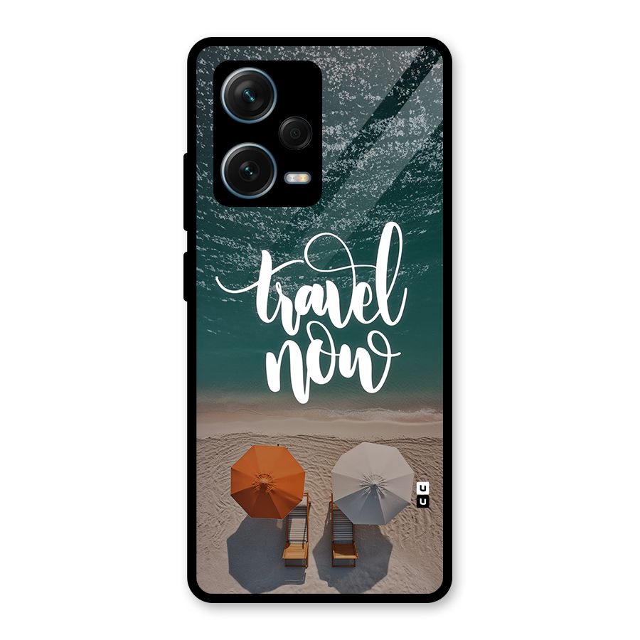 Travel Now Glass Back Case for Redmi Note 12 Pro Plus 5G