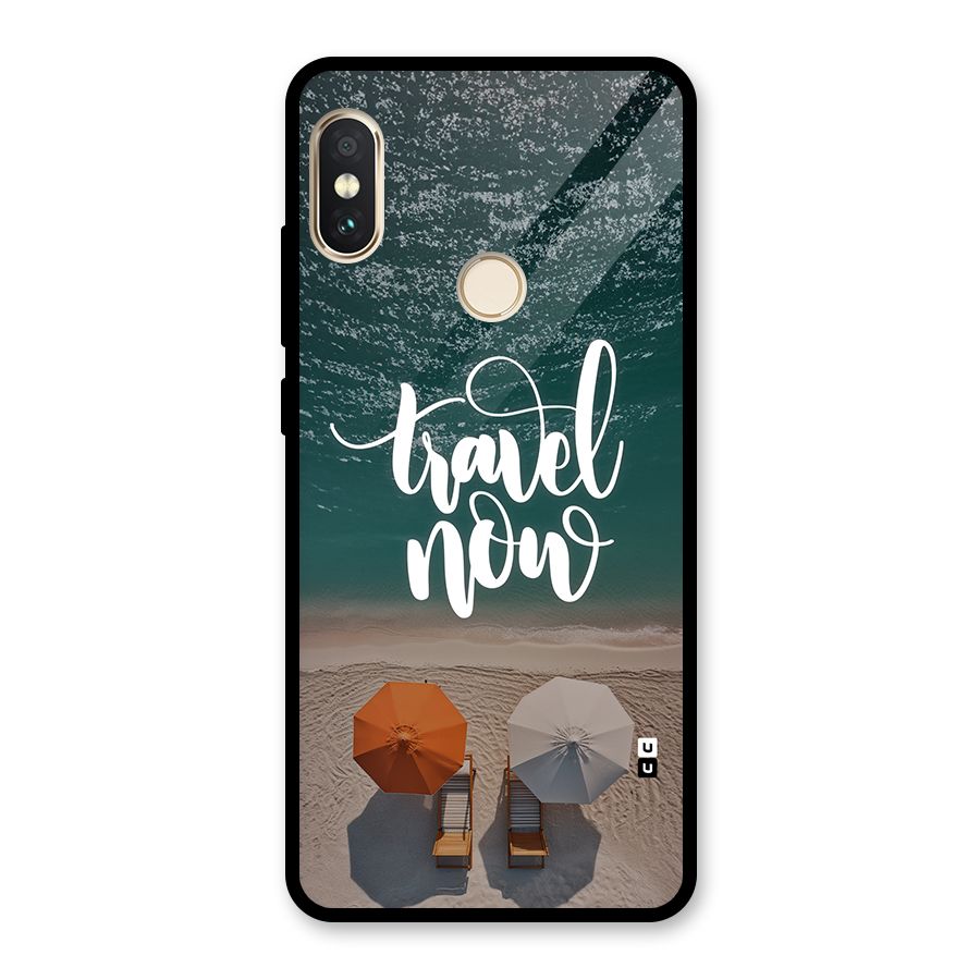 Travel Now Glass Back Case for Redmi Note 5 Pro