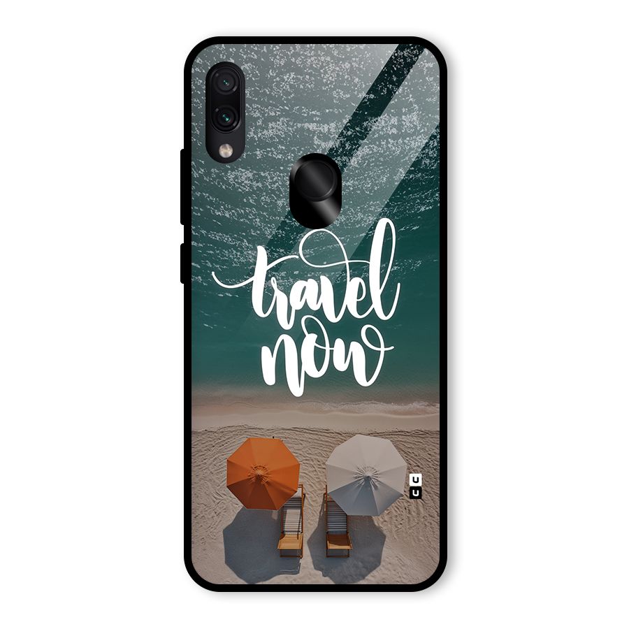 Travel Now Glass Back Case for Redmi Note 7 Pro
