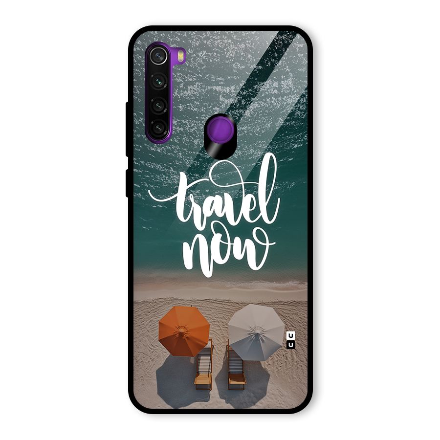 Travel Now Glass Back Case for Redmi Note 8