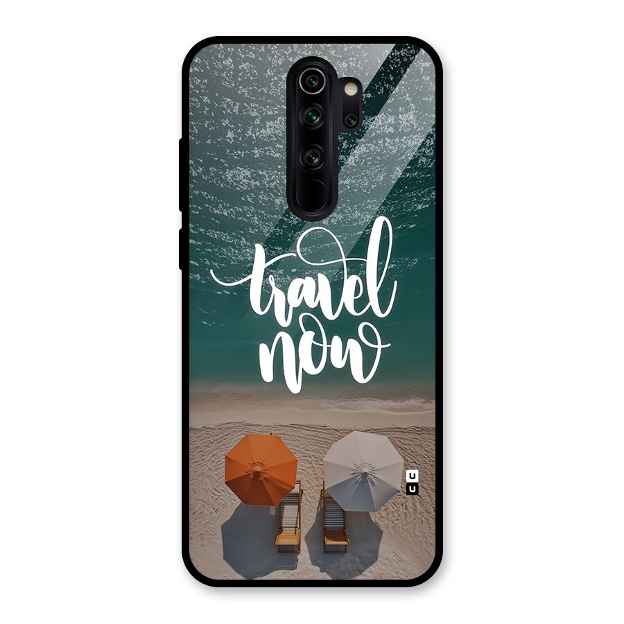 Travel Now Glass Back Case for Redmi Note 8 Pro